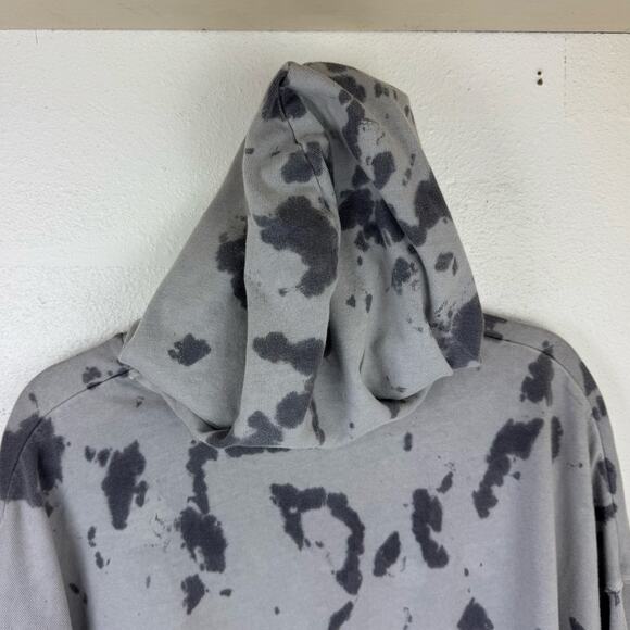 Nike Women's Oversized Cropped Hoodie Washed Jersey Black Grey Splash Dye Sz M - Picture 5 of 9